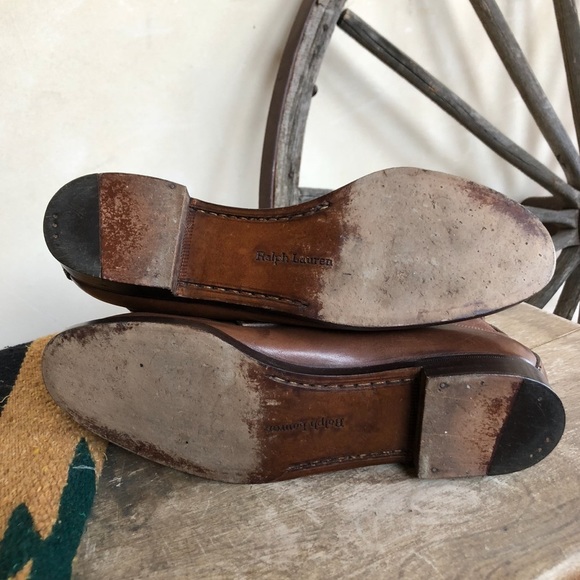 RALPH LAUREN Lt Brown Leather Doughboy Lace-Up Buckle Ankle Boots 10B Italy RARE - Picture 9 of 12